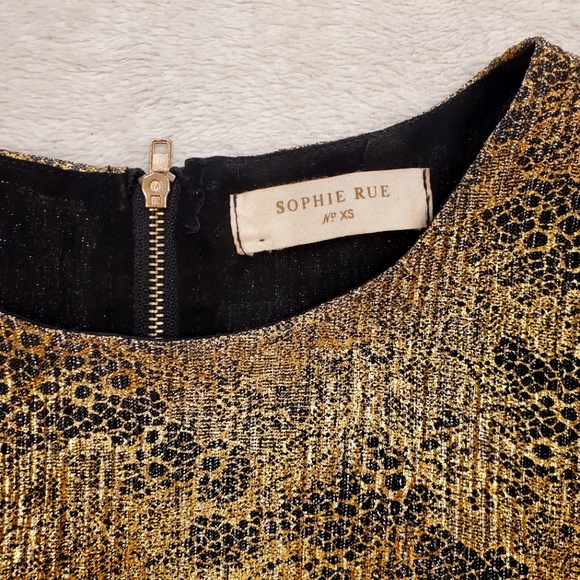 Sophie Rue Gold Black Crop Top Size XS - Picture 2 of 6
